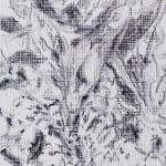 Renée Topfhofen, 2017, Wachskreise auf Tapete, 41 x 5 cm